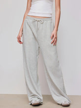 Petite Mid Rise Solid Drawstring Pocket Wide Leg Trousers