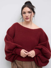 Knit Off-shoulder Long Sleeve Crop Sweater Curve & Plus