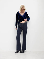 High Stretch Cider Denim Low Rise Flared Jeans
