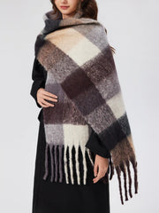 PLAID TASSEL SCARF