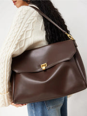SOFT FAUX LEATHER TOTE BAG