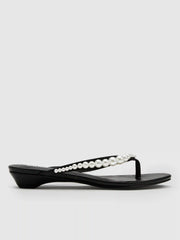 FAUX PEARL FLIP-FLOP SLIPPERS