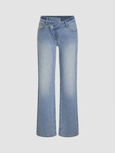 Stretch Cider Denim Low Rise Straight Leg Jeans