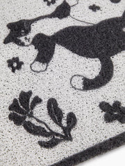 FLORAL & CAT DOORMAT