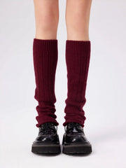 WOOL-BLEND KNIT LEG WARMERS