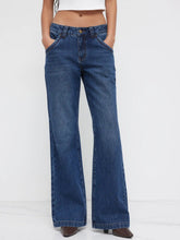 Cider Denim Low Rise Washed Straight Leg Jeans
