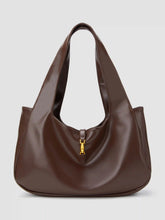 PUSH-LOCK DECOR FAUX LEATHER TOTE BAG