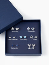 7PCS BOW & FLORAL & HEART & STAR STUD EARRINGS
