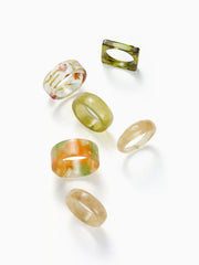 6PCS FLORAL RING SET