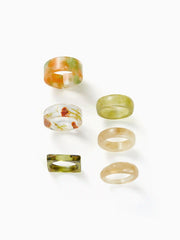 6PCS FLORAL RING SET