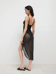 Shaping Sweetheart Cut Out O-ring One Piece Swimsuit With Sarong
