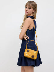 FLOWER FAUX LEATHER HANDBAG & CROSSBODY BAG