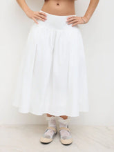 Cotton Mid Rise Floral Embroidery Midi Skirt
