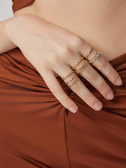 7PCS RHINESTONE & TWIST RING SET