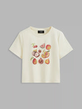 Cotton-blend Fruits Graphic Short Sleeve Tee