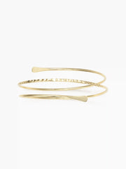MULTI-LAYERED SPIRAL TEXTURED METALLIC ARM CUFF