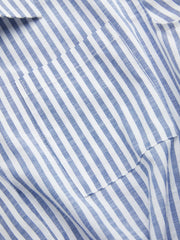 Cotton-blend Collar Stripe Twist Shirt