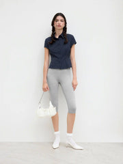 Collar Stripe Short Sleeve Shirt