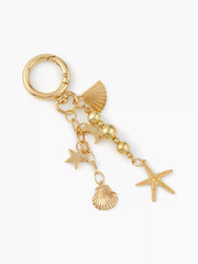 STARFISH & SHELL & MOON & STAR KEYCHAIN