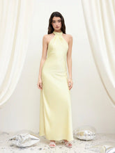 Backless Halter Neck Split Maxi Dress