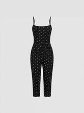 Cotton-blend Polka Dot Capri Jumpsuit