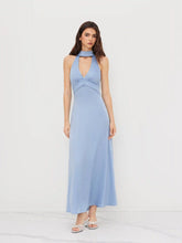 V-neck Halter Neckline Maxi Dress