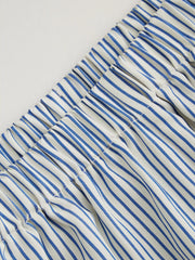Cotton-blend U-neckline Stripe Lace Trim Cami Top & Mid Rise Elastic Waist Shorts Loungewear Set