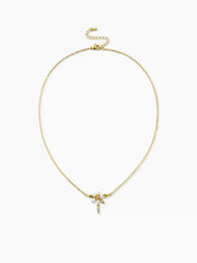 ZIRCON FLORAL PENDANT NECKLACE