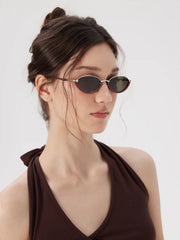 TWO-TONE FRAME CAT-EYE FASHION GLASSES