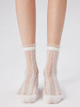 JACQUARD & LACE CREW SOCKS
