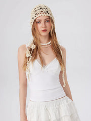 BOWKNOT & TASSEL KNITTED HAT