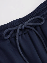 Cotton-blend Hooded Wrap Top & Mid Rise Elastic Waist Trousers Set