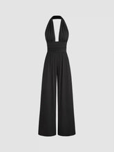 V-neck Ruched Wide Leg Jumpsuit