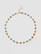 COLORFUL RHINESTONE CHAIN NECKLACE