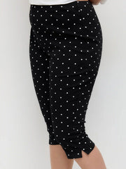 Cotton-blend Mid Rise Polka Dot Capri Leggings Curve & Plus