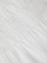 Off-shoulder Lantern Sleeve Asymmetrical Ruffle Hem Mini Dress