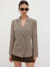 Notched Collar Check Blazer