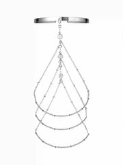 RHINESTONE DECOR MULTI-LAYERED CHAIN OPEN ARM CUFF