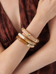 MARBLE TEXTURED BAMBOO TUBE BRACELET
