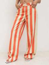 Cider Denim Low Rise Stripe Wide Leg Jeans