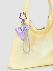 CUP & HEART & BOWKNOT BEADED & RHINESTONE ROPE BAG CHARM
