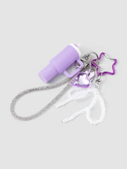 CUP & HEART & BOWKNOT BEADED & RHINESTONE ROPE BAG CHARM
