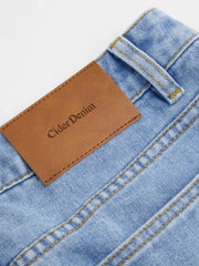 Denim Low Rise Floral Embroidery Raw Hem Mini Skirt