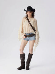 BUCKLE CHUNKY HEELED KNEE HIGH BOOTS