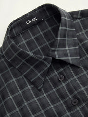 Collar Check Bell Sleeve Shirt