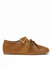 DOUBLE LACE-UP FAUX SUEDE & FAUX LEATHER SNEAKERS