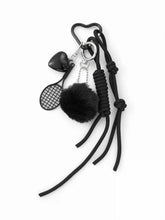 TENNIS RACKET & HEART KEYCHAIN