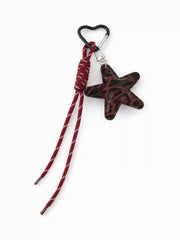 LEOPARD PRINT STAR KEYCHAIN