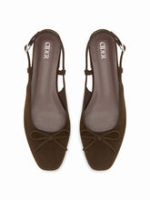 BOWKNOT FAUX SUEDE SLINGBACK FLATS