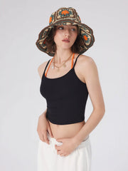 FLOWER WOVEN BUCKET HAT
